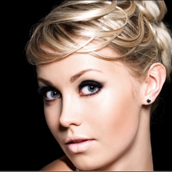 14K. STUD EARRINGS  1.0 CT. NATURAL BLACK DIAMONDS - Picture 3 of 3